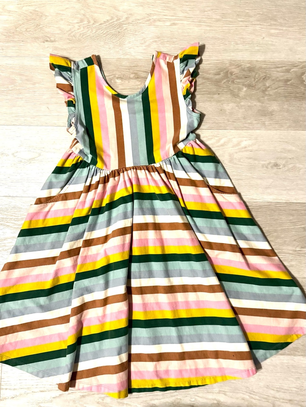 Hanna Andersson Multicolor Stripe Ruffle-Sleeve Dress
